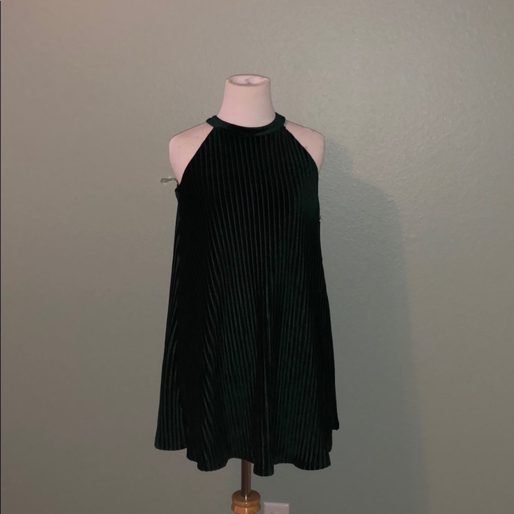 GB Girls Winter Green Velvet Dress